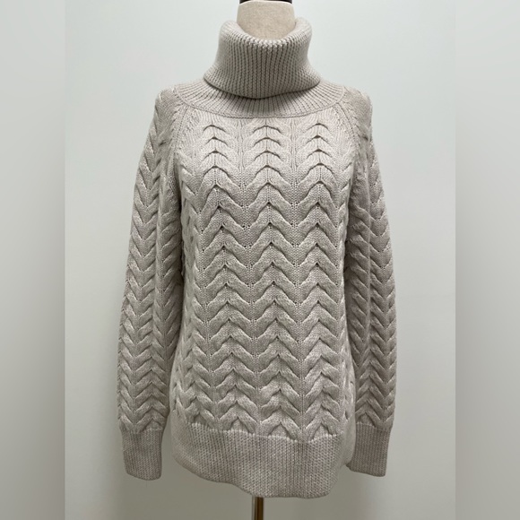Aritzia Sweaters - Aritzia Wilfred Free Cable Knit Turtleneck Sweater, Gray, XXS